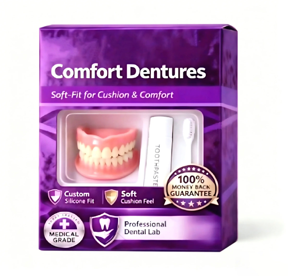 Conjunto de capas cosméticas dentárias temporárias em silicone