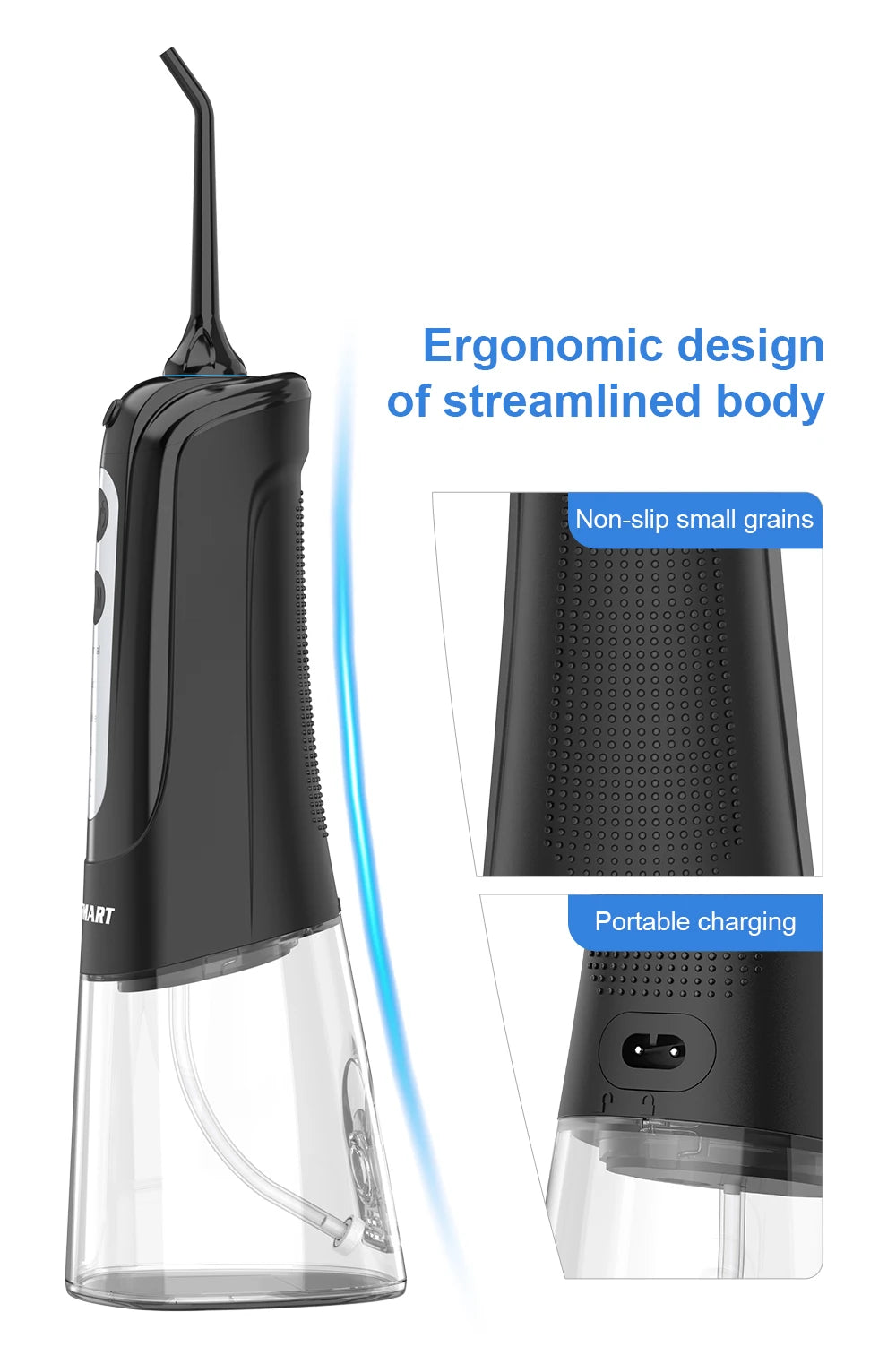 INSMART Oral Irrigator Dental Water Flosser Teeth Whitening Waterproof Portable Dental Water Jet Floss 300ML Teeth Cleaner 