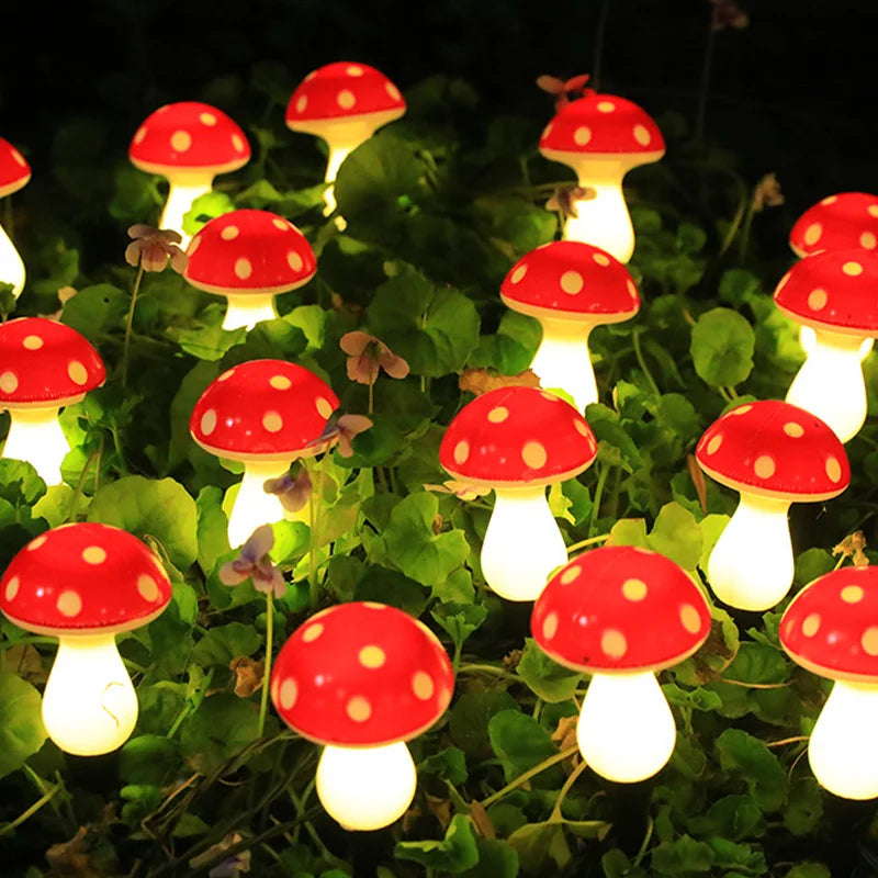 Luces solares de jardín con forma de seta, 8, 12 o 20 LED