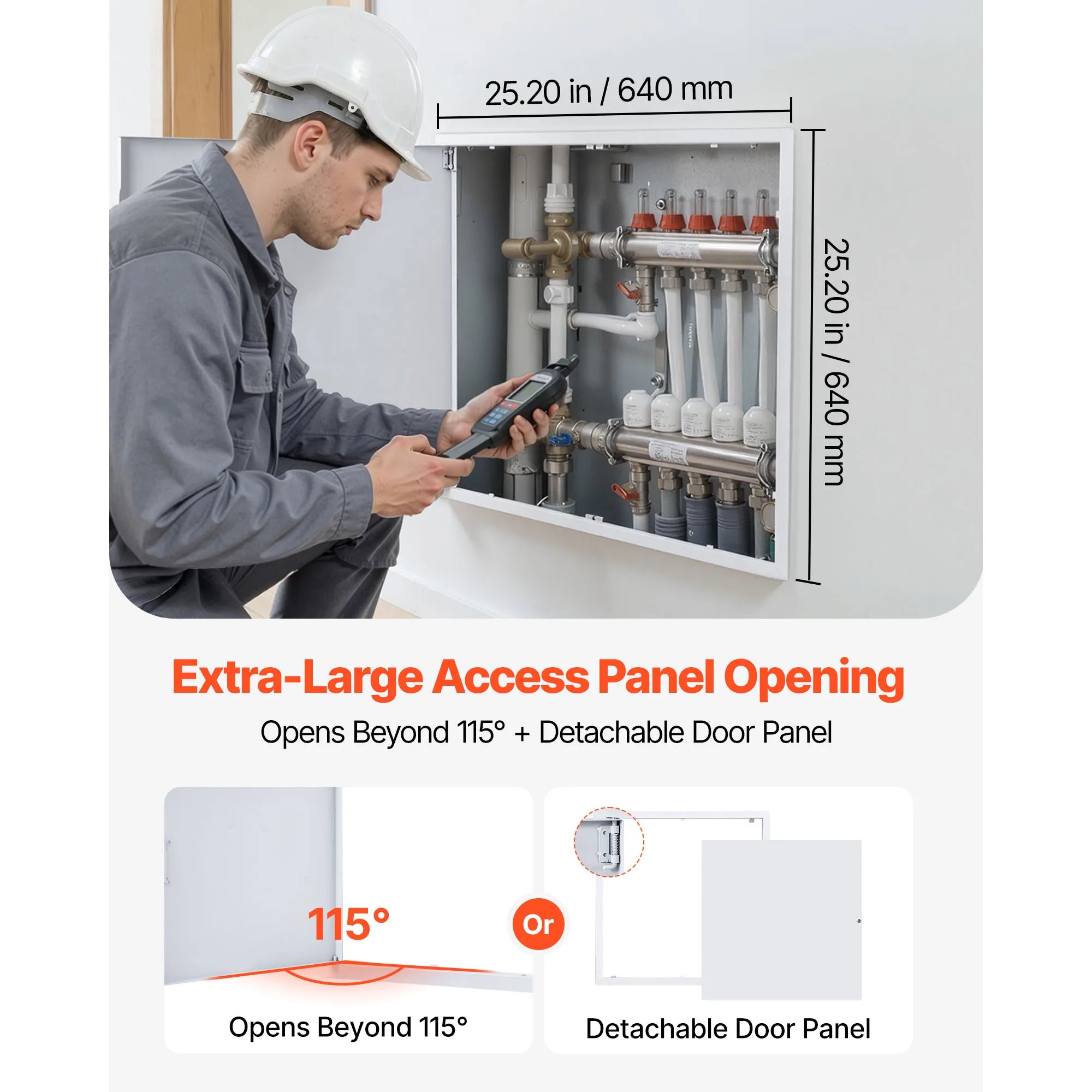 24.4 x 24.4 in Drywall Access Panel with Key Lock Steel Door