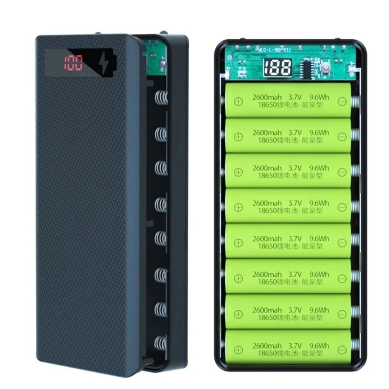 Dual USB Power Bank LED Shell DIY Shell 18650 Holder Cases Detachable Battery Charge Storage Box Without Battery For CellPhone 