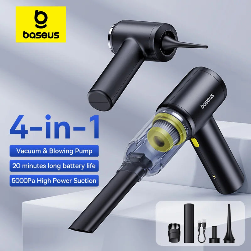 Baseus Car Vacuum Cleaner Wireless Air Dust Blower Gun for Car Powerful Portable Car Cleaning Appliance Cordless Vehicle Cleaner 