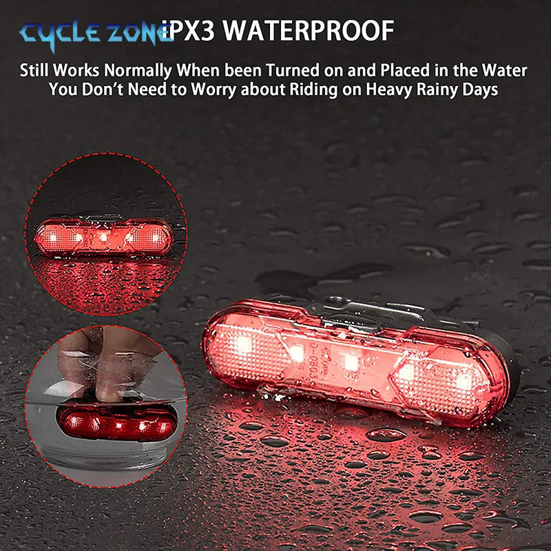 Lanterna traseira de bicicleta recarregável por USB