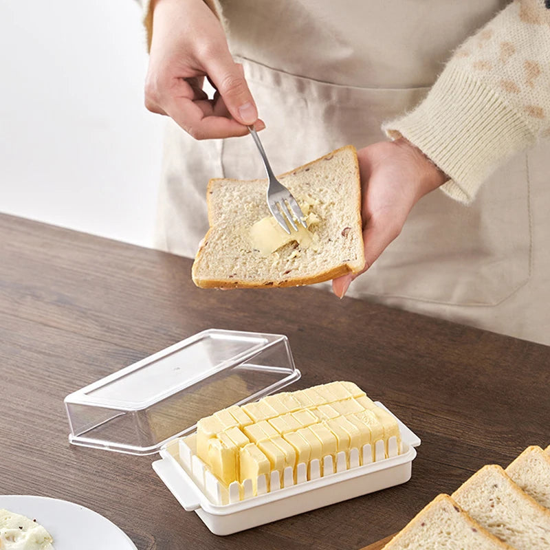 1/2PCS Butter Cutter Box Cheese Butter Storage Box with Lid Butter Dish Stick Butter Container for Refrigerator Kitchen Gadgets 