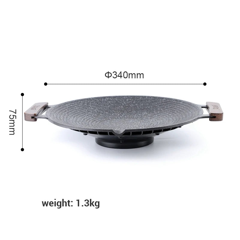 Non-Stick Korean BBQ Grill Pan for Stovetop and Outdoor Cooking