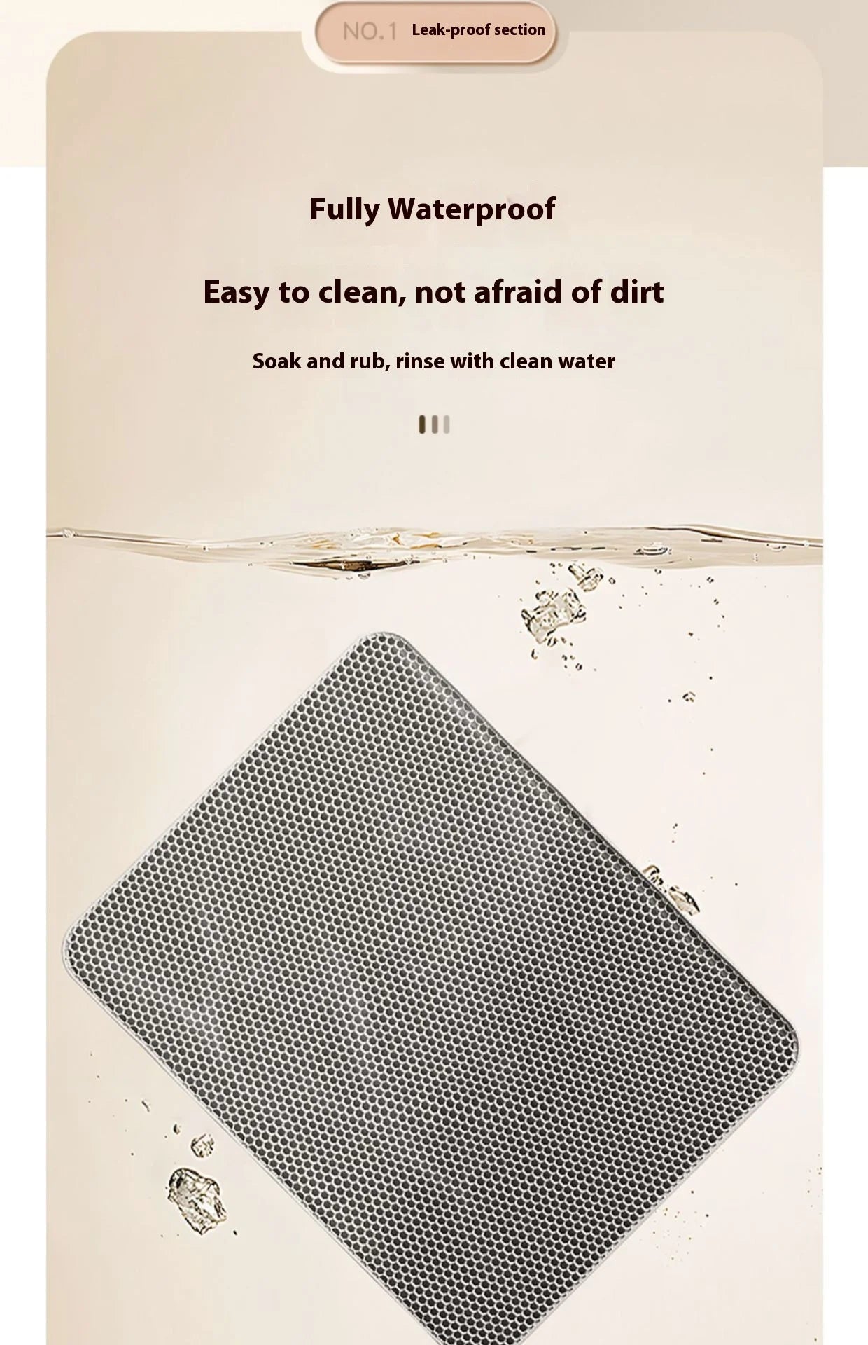 Cat Litter Mat 2-Layer Design Premium Sand Trapping Technology Waterproof Base Non-Slip Pet Floor Protector for Indoor Kittens 