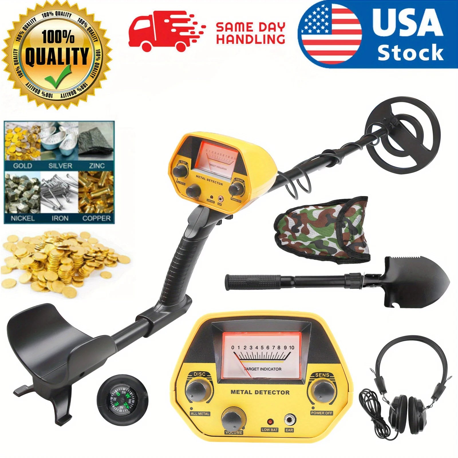 Metal Detector for Adults with Bigger LCD Display, 10–30 cm Depth