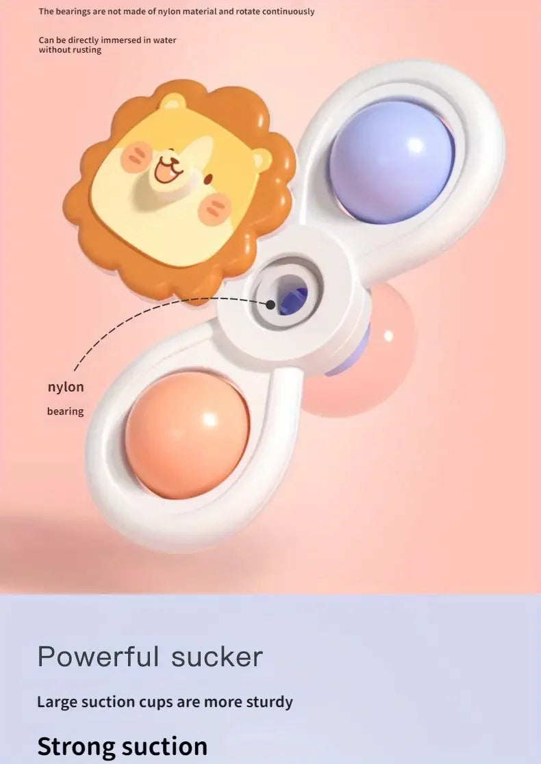 3PCS Suction Cup Spinner Toy for Bath