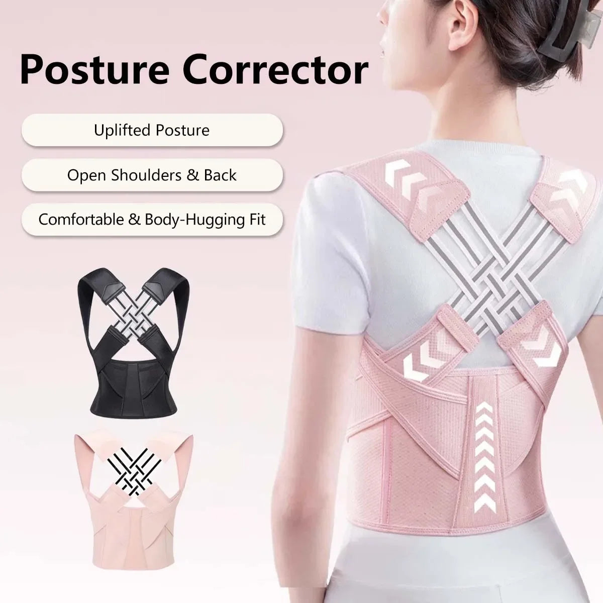 Adjustable Cross-Strap Posture Support Belt, S–XXL