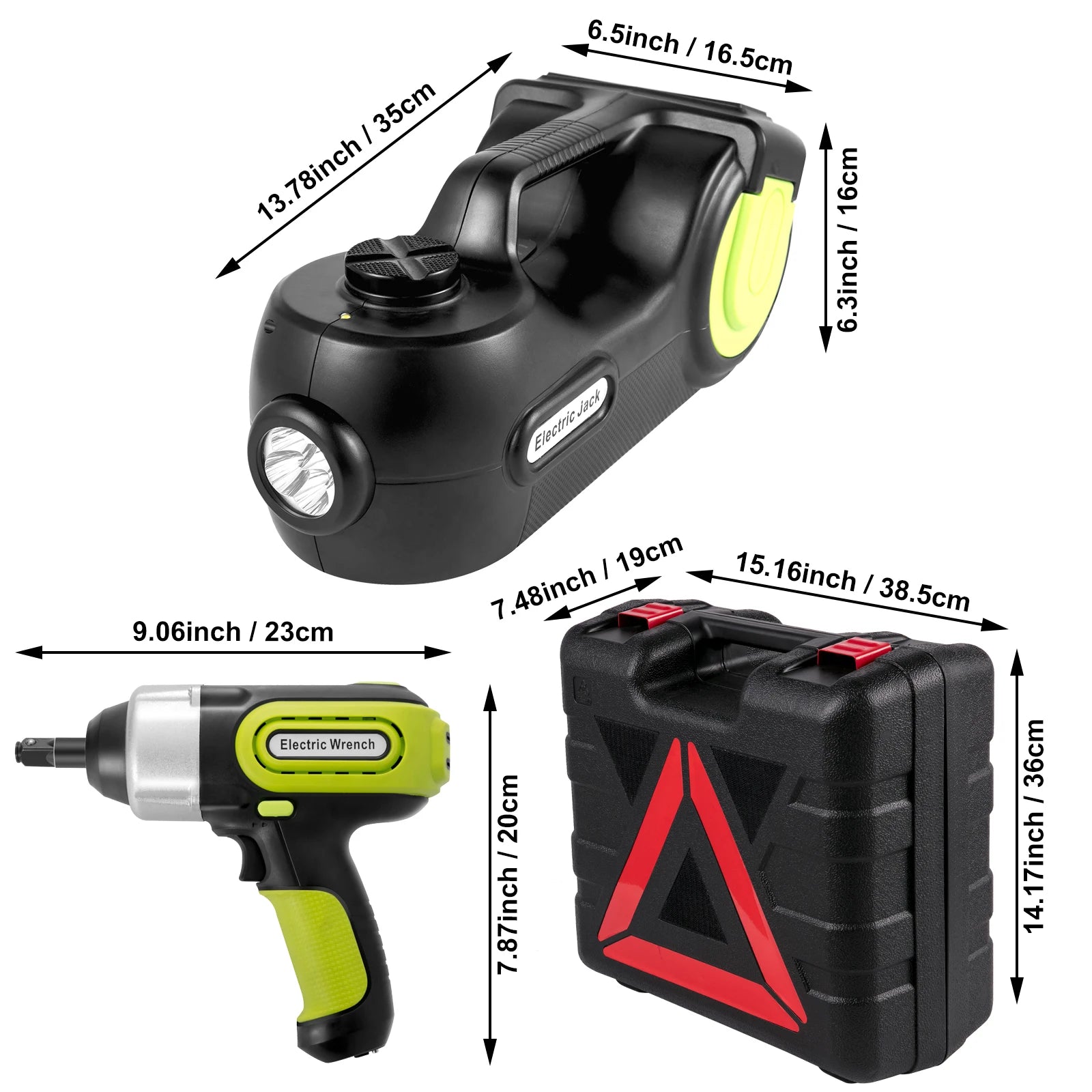Kit de Macaco Elétrico de 5 Toneladas com Chave de Impacto e Inflador 12V
