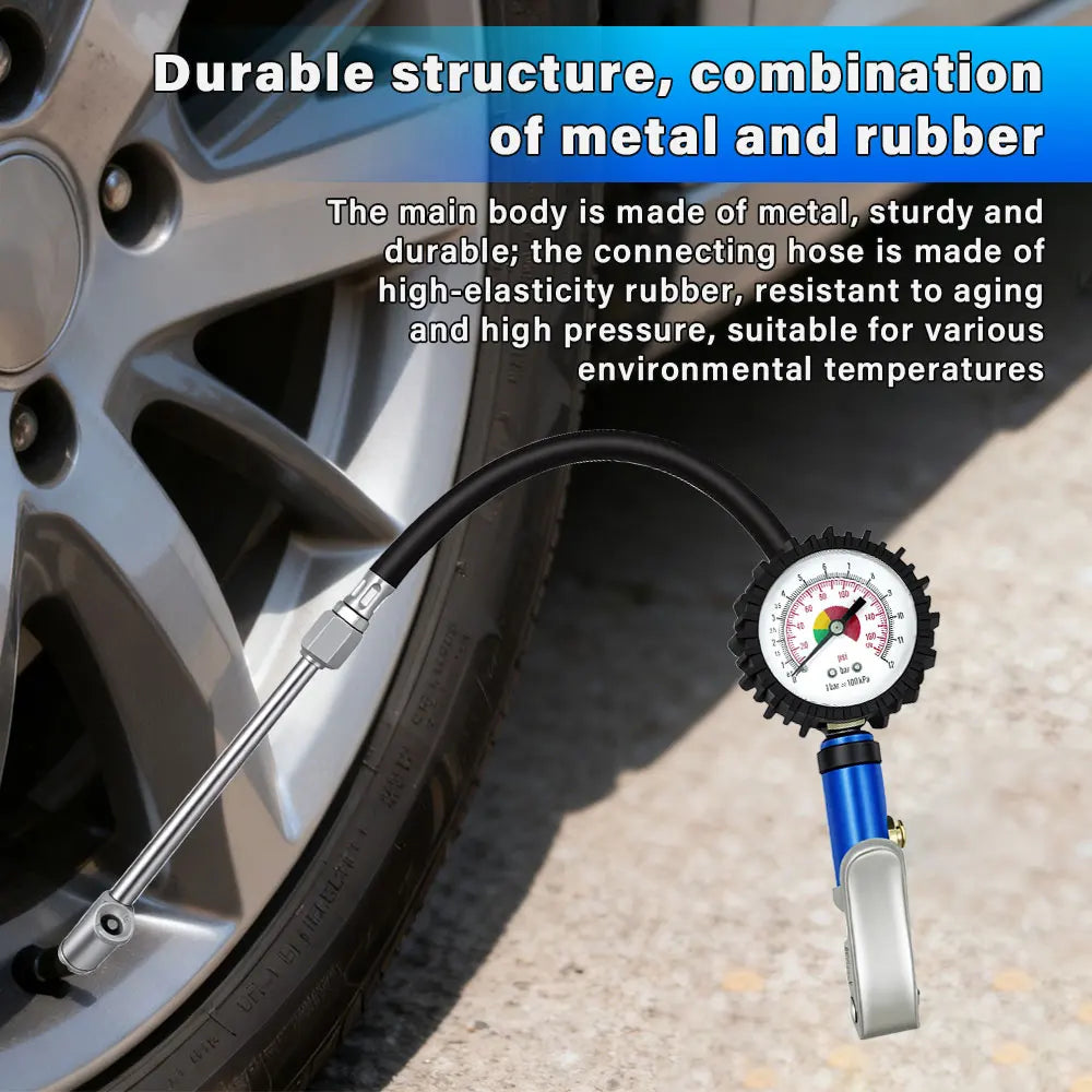 12 Bar Tyre Inflator with Self-Clamping Chuck