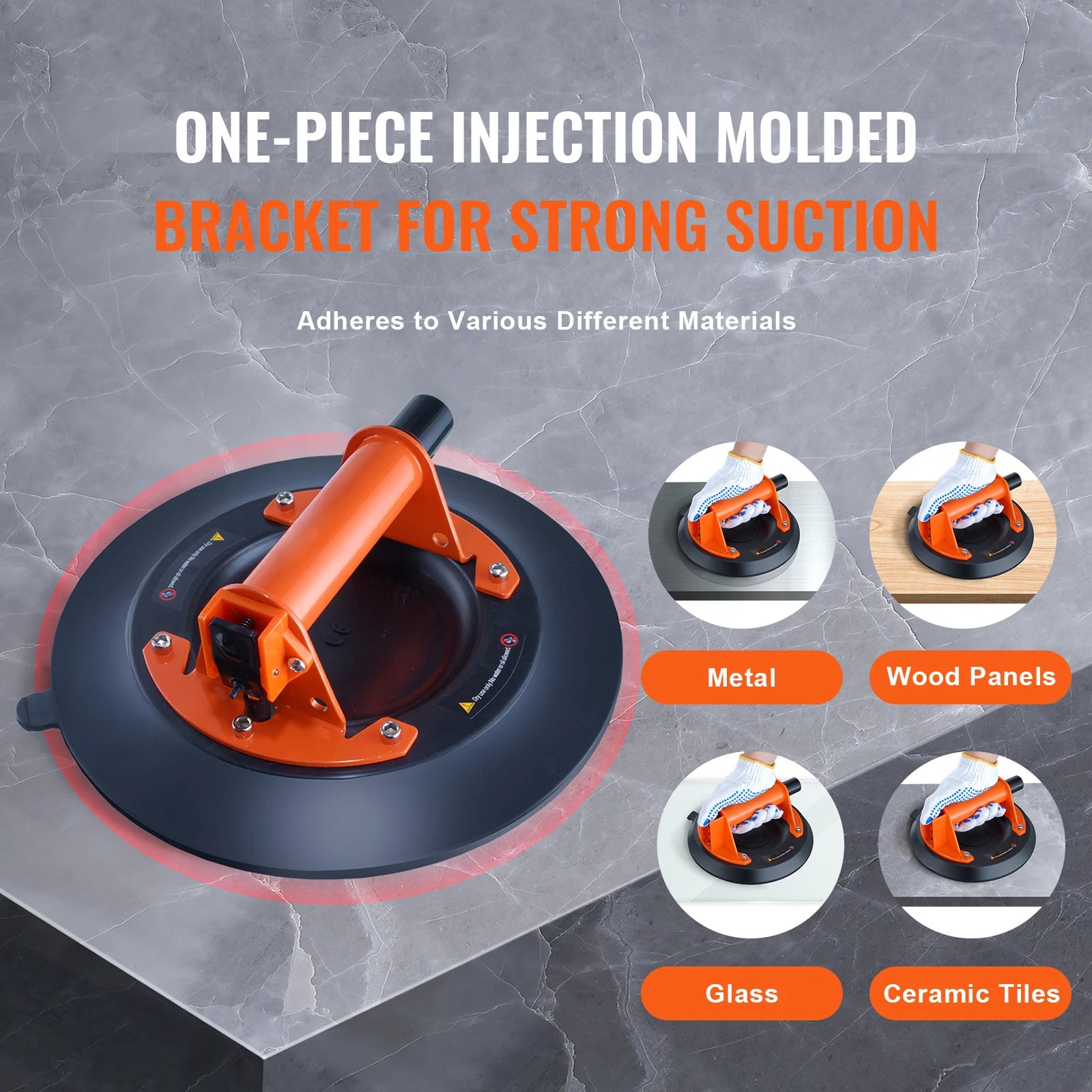 Glass Vacuum Suction Cup Lifter with Handle & Carry Case (8"/10")
