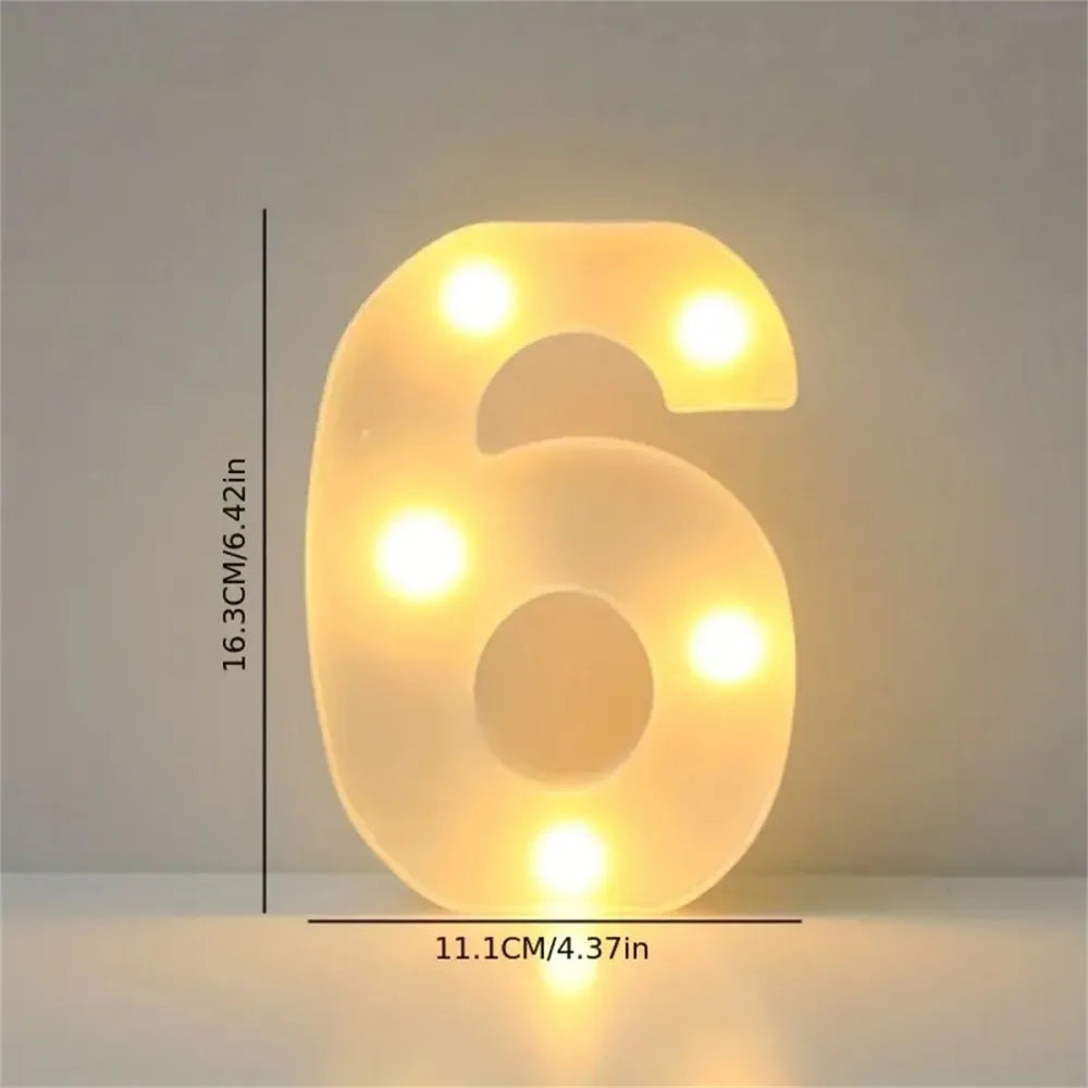 Varmhvit LED-bokstav- eller tallampe