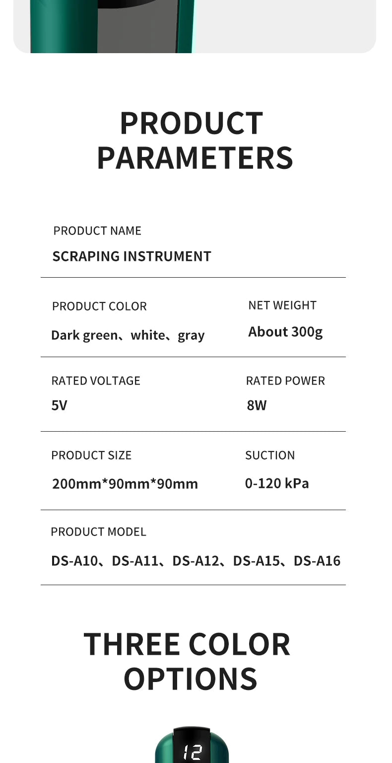 Tricolor Electric Massager GuaSha Vacuum Slimming Device