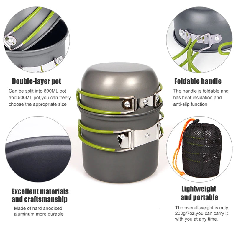 Camping Pot with Non-Stick Surface and Foldable Handle