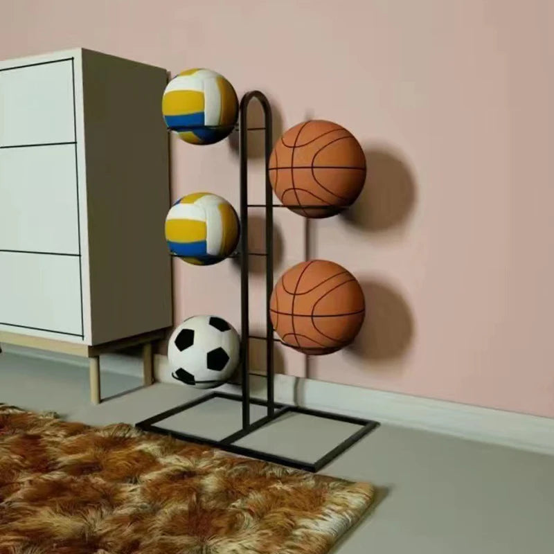 Suporte metálico para bolas desportivas, 1–5 níveis