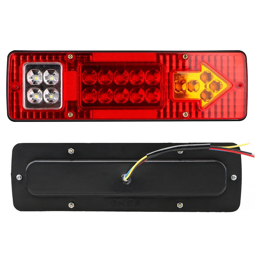 19LED Tail Lights Reversing Stop Brake Indicator 12V 24V For Trailer Lorries Truck Taillights Turn Signal Lamp Car Accessories 