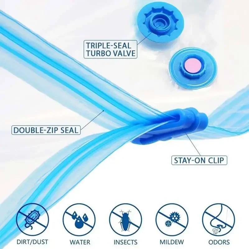 Worki próżniowe z pompką do ubrań i pościeli