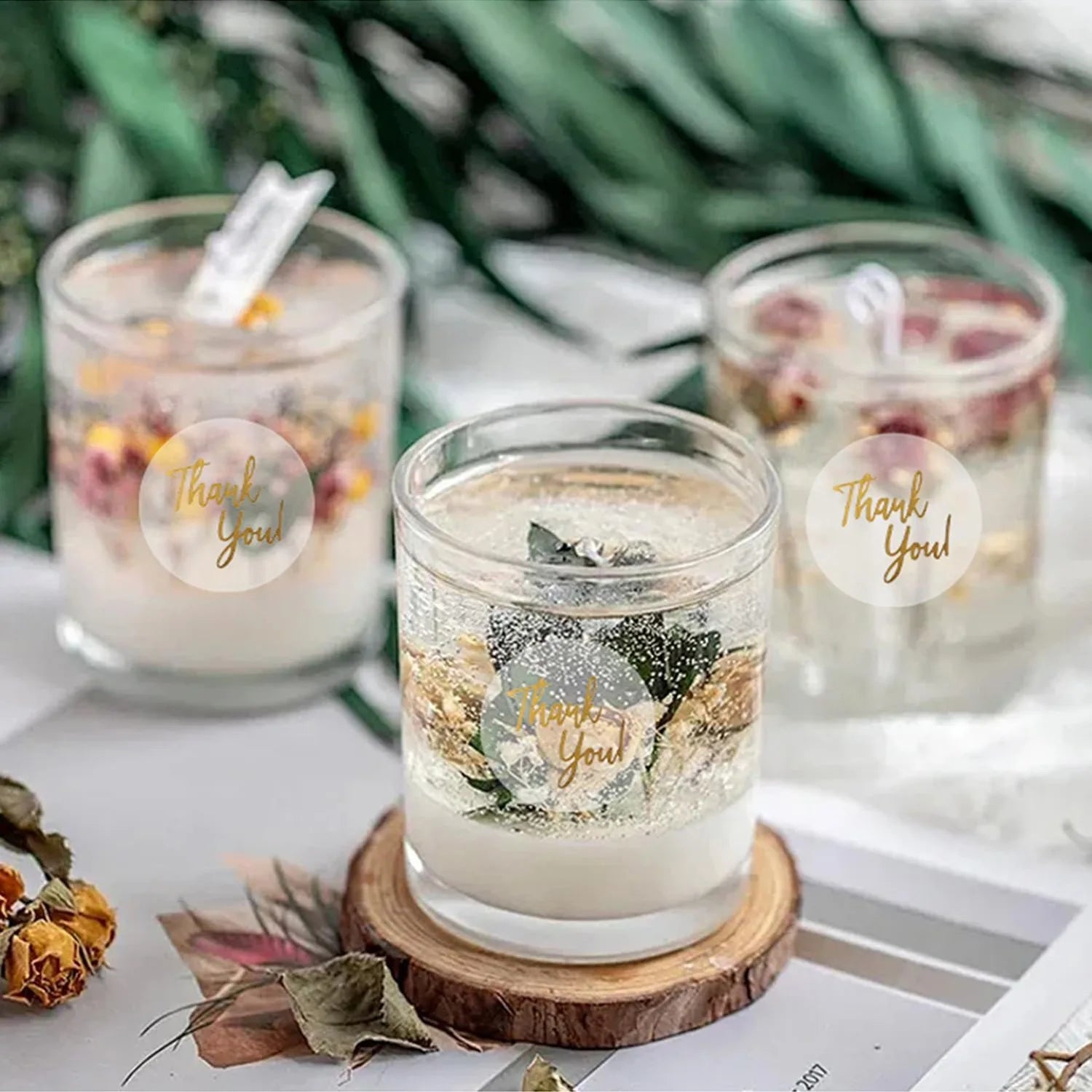 500 Pcs Gold Foil Thank You Stickers for Small Business