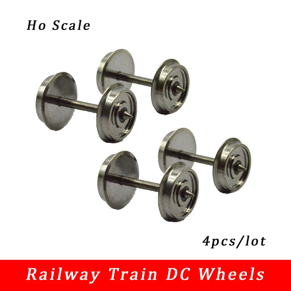 HO 1:87 Metal Model Railway Wheel Assemblies, Four Pieces
