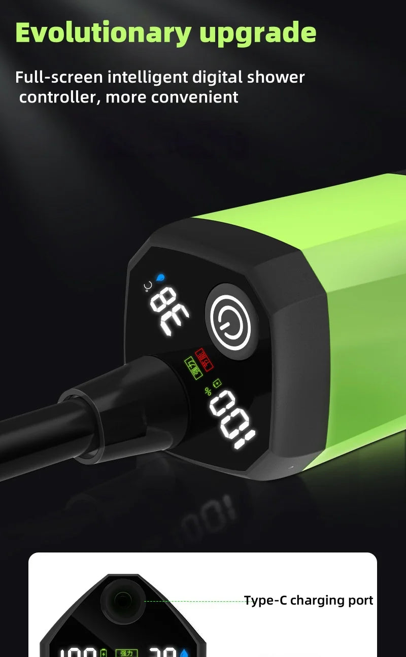 Rechargeable Portable Shower Pump with Display