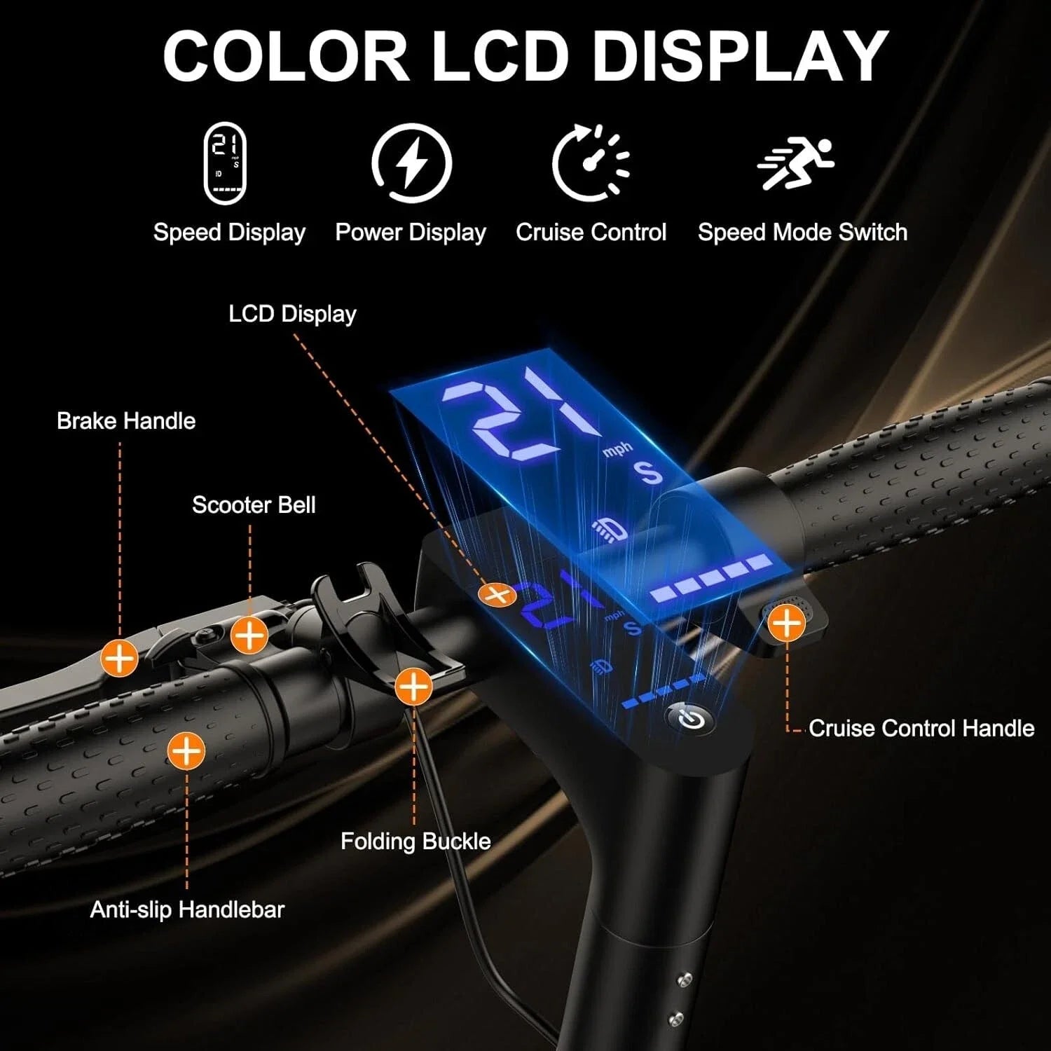 500W Elektrische Scooter 22MPH Opvouwbaar met App-bediening & Vering