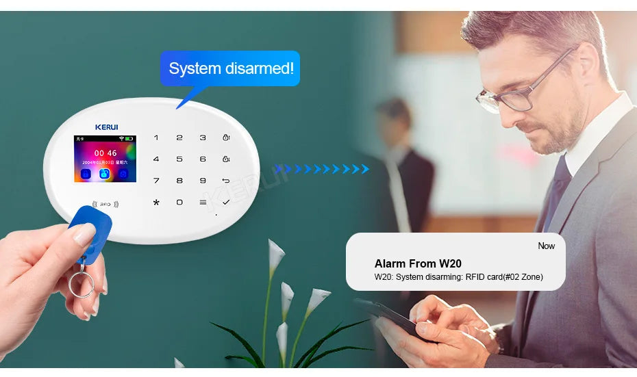 KERUI 433MHZ GSM+WiFi Heimalarm Kommt mit Tuya Smart Anti-Diebstahl Alarme Alarm System Kits Integrierte Batterie Sirene PIR Sensor