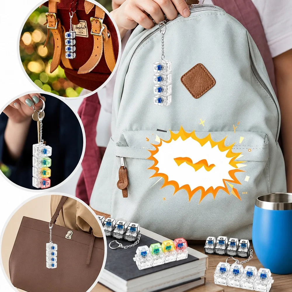 Νέο LED Φως Up Keyboard Keychain Διασχιστικά Παιχνίδια 4 Κλειδιά Κουμπιά Πληκτρολογίου Παιχνίδι Ανησυχίας Καρύκευμα Παζλ Ταχύτατη Αποστολή