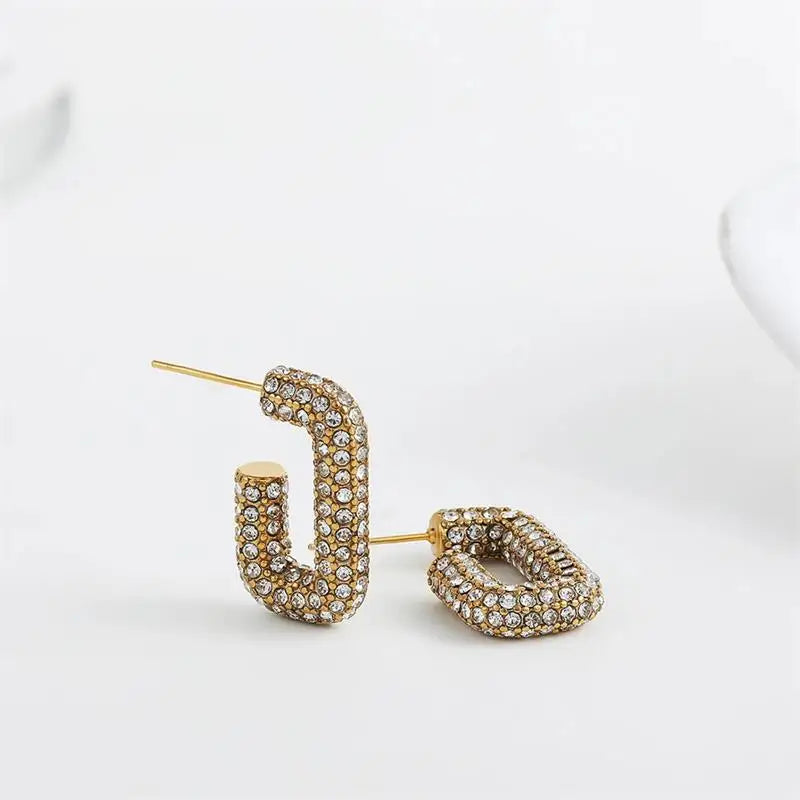 Zircon Circle Huggie Hoop Earrings for Women
