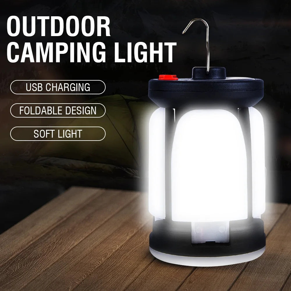 Rechargeable Camping Lantern with Folding LED Panels