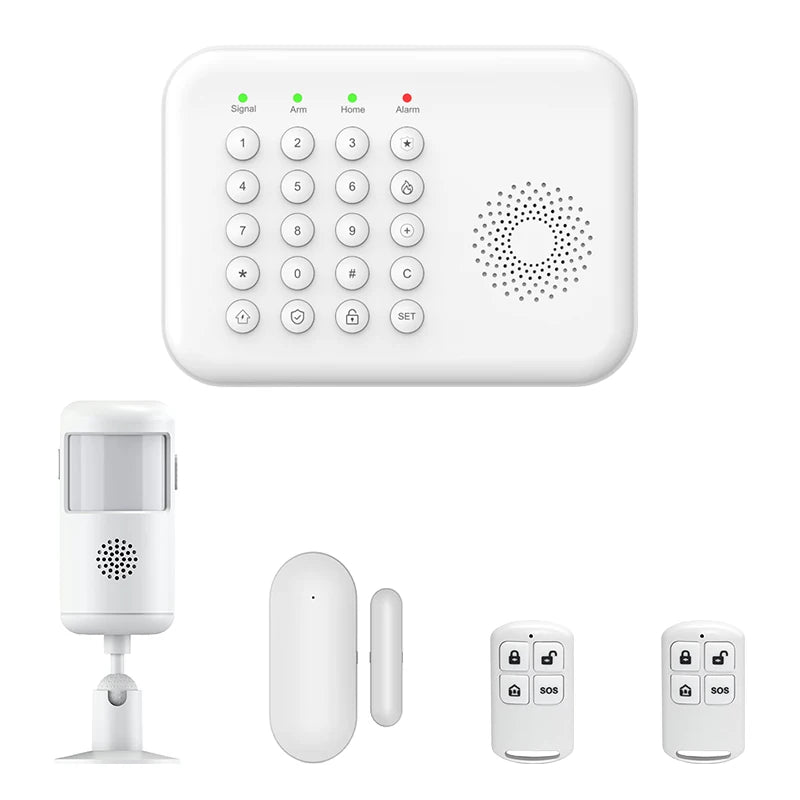 PGST 4G WiFi Home Burglar Anti Theft Security Alarm Complete Kit Works with Tuya Works with Smart Life Smart App Remote Control Wireless Sensor Combination Standby Power Backup Alarm System Apartment Villa Store Warehouse Eur