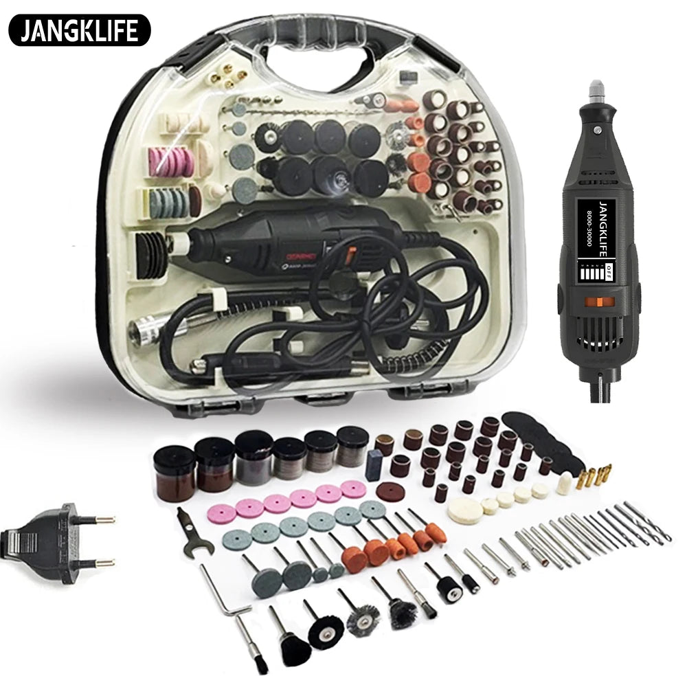 JANGKLIFE 110V 220V Power Tools Electric Mini Drill Die Grinder Engraver Polisher with Rotary Tools Set Kit For 3000 4000 