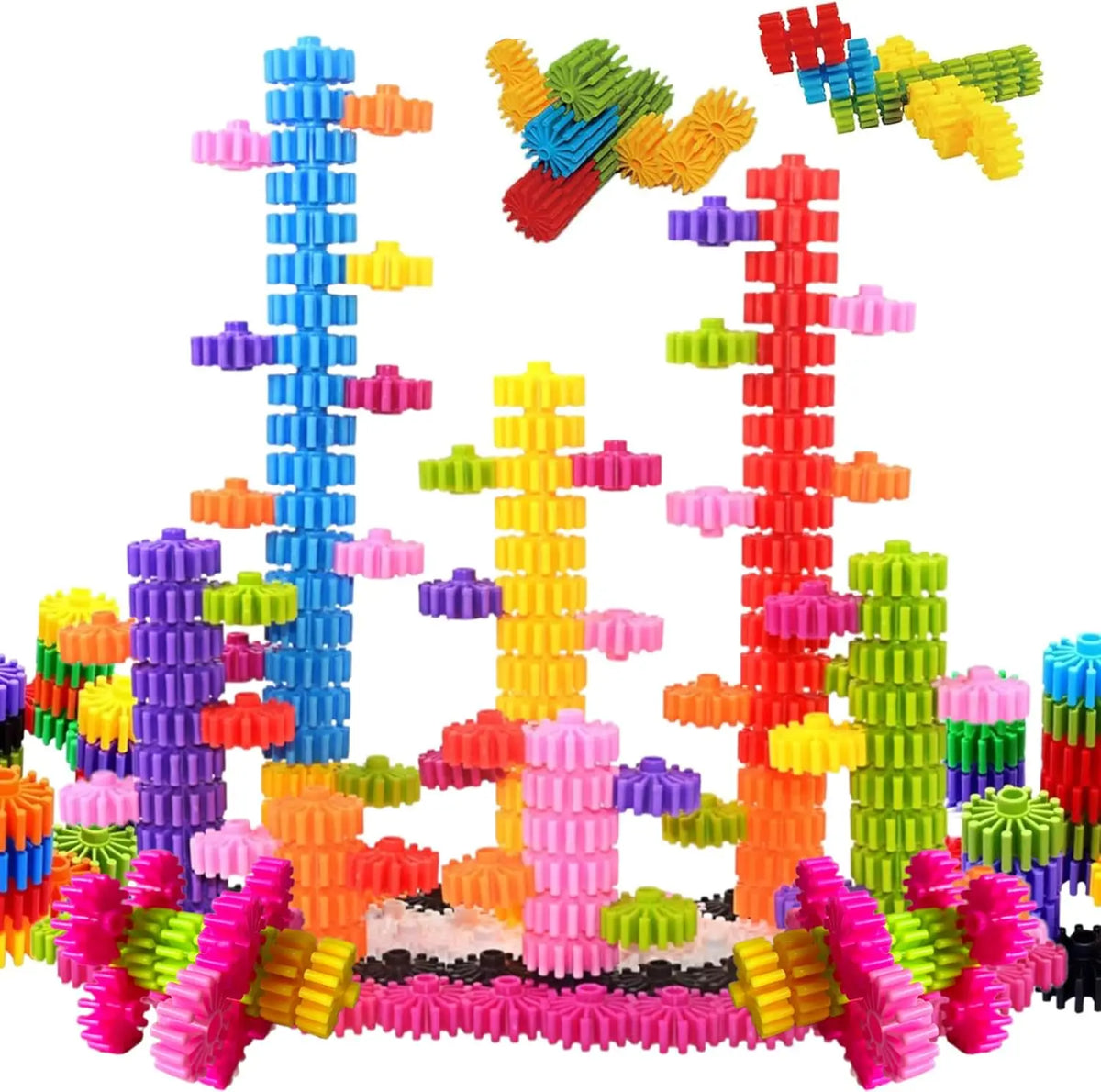 Interlocking Gear Construction Blocks, Selected Piece Count