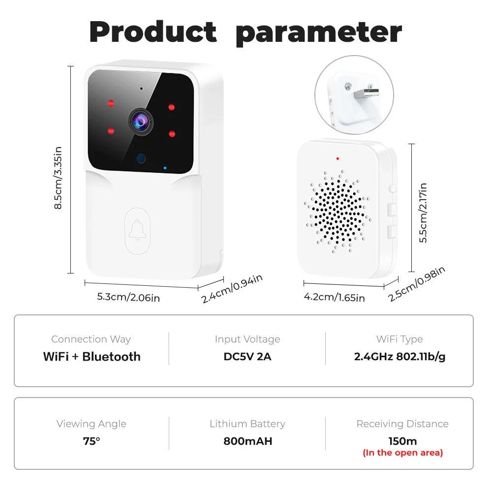 Tuya WiFi Video Doorbell Wireless HD Camera PIR Motion Detection IR Alarm Security Smart Home Door Bell WiFi Intercom for Home Spy-shop.com