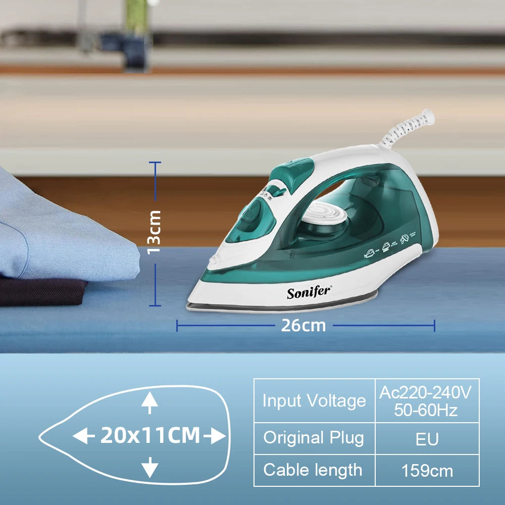 Electric Iron Portable Mini Garment Steamer Steam Iron For Clothing Iron Adjustable Ceramic Soleplate Iron For Ironing Sonifer 