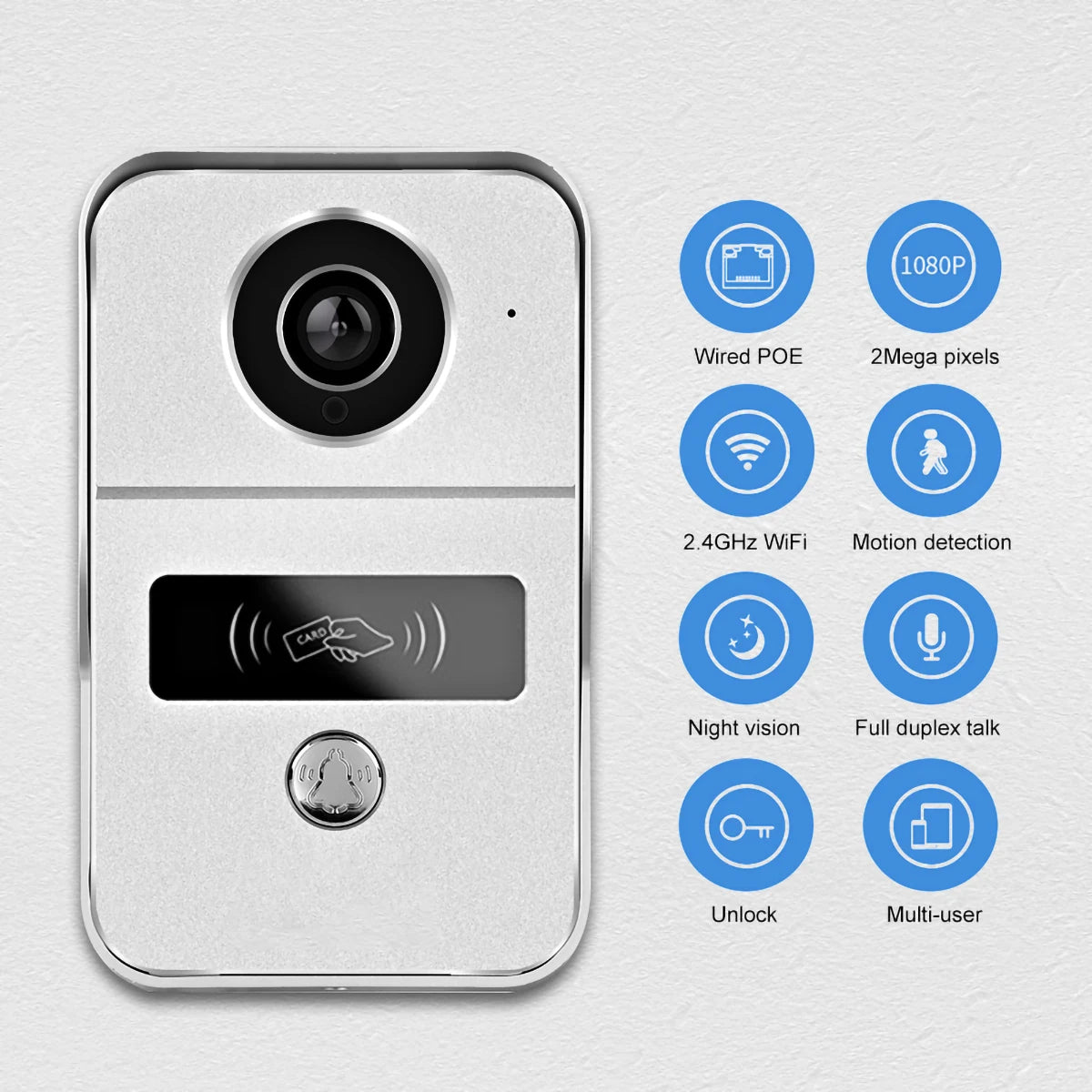 2MP Tuya Smart Video Doorbell WiFi Outdoor Door bell 1080P camera WiFi Video Intercom Wireless doorbell Camera ID Card for Home Spy-shop.com