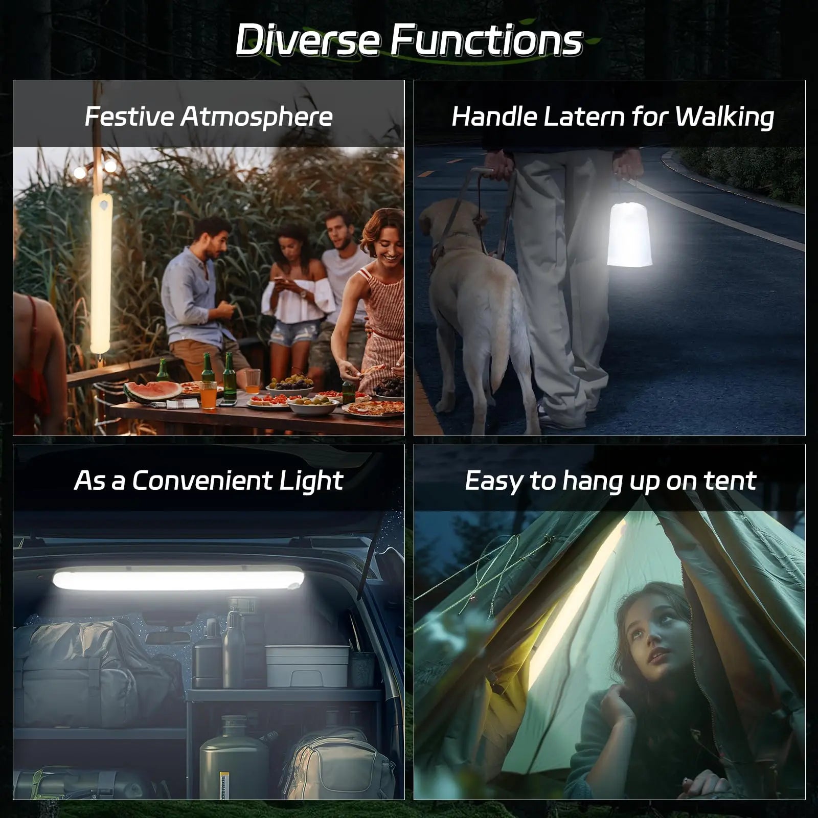 Rechargeable Portable Camping Light Waterproof 2000 mAh