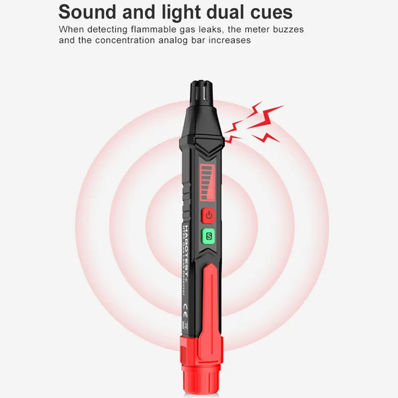 Natural Gas Leak Detector with Audible & Visual Alarm, Portable Gas Sniffer to Locate Combustible Sources Like Methane, Propane