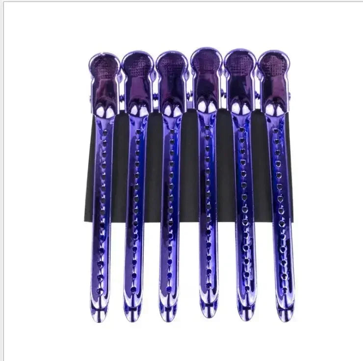 12 pinces crocodile en acier pour cheveux, 9.5 cm