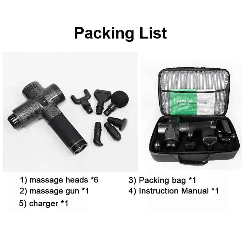 Fascial Massage Gun Electric Percussion Pistol Massager Body Neck Back Deep Tissue Muscle Relaxation Pain Relief Fitness 