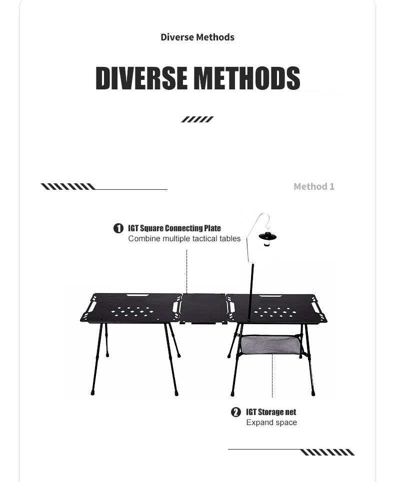Aluminum Alloy IGT Tactical Folding Table with Adjustable Legs