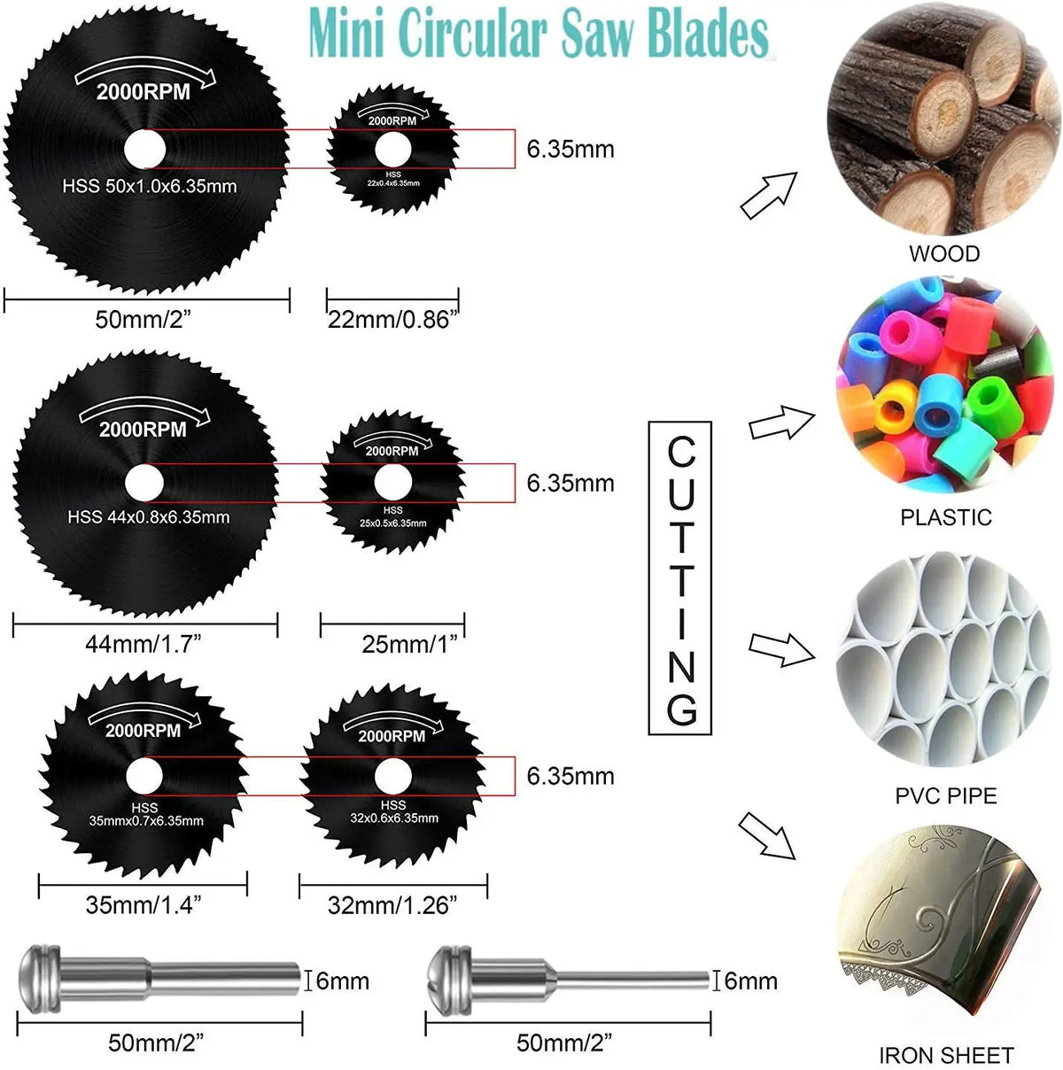 Mini HSS Metal Cutter Circular Saw Disc Wheel Blade Woodworking Durable Precision Cut Mandrel Mini Rotary Tool Accssory Set