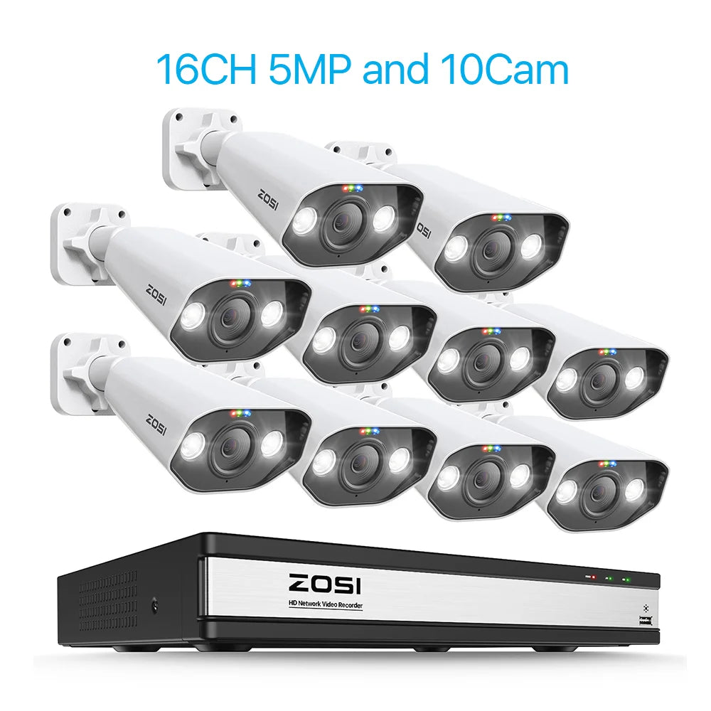 ZOSI 16-Channel 8MP PoE Security Camera System with 4TB HDD