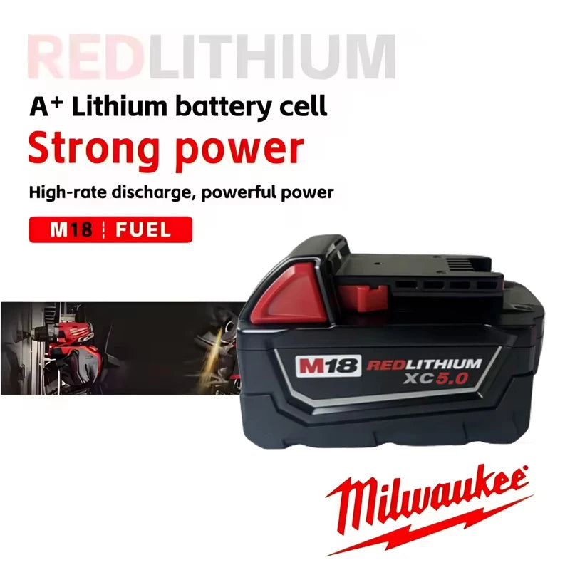 M18-5.0 100% original 2 PCS 18V Milwaukee brand 48-11-1860 5.0 AH Batteries M18 XC18 48-11-1860 New In Pack portable tools
