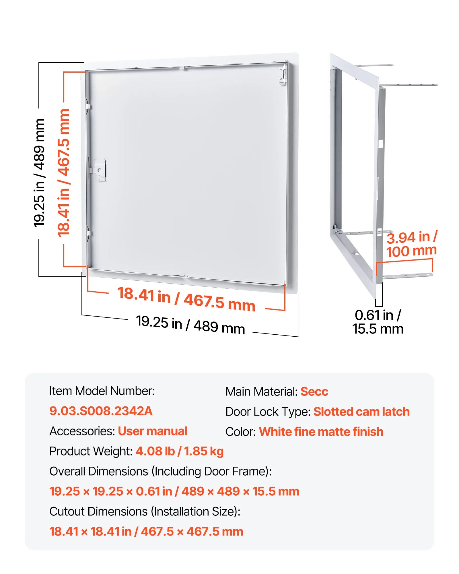 Galvanized Steel Access Panel for Drywall, Ceiling, Plumbing and Electrical Access