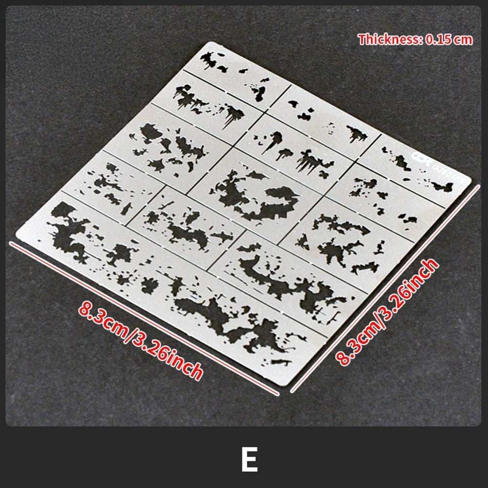 Reusable Airbrush Weathering Stencil for Models