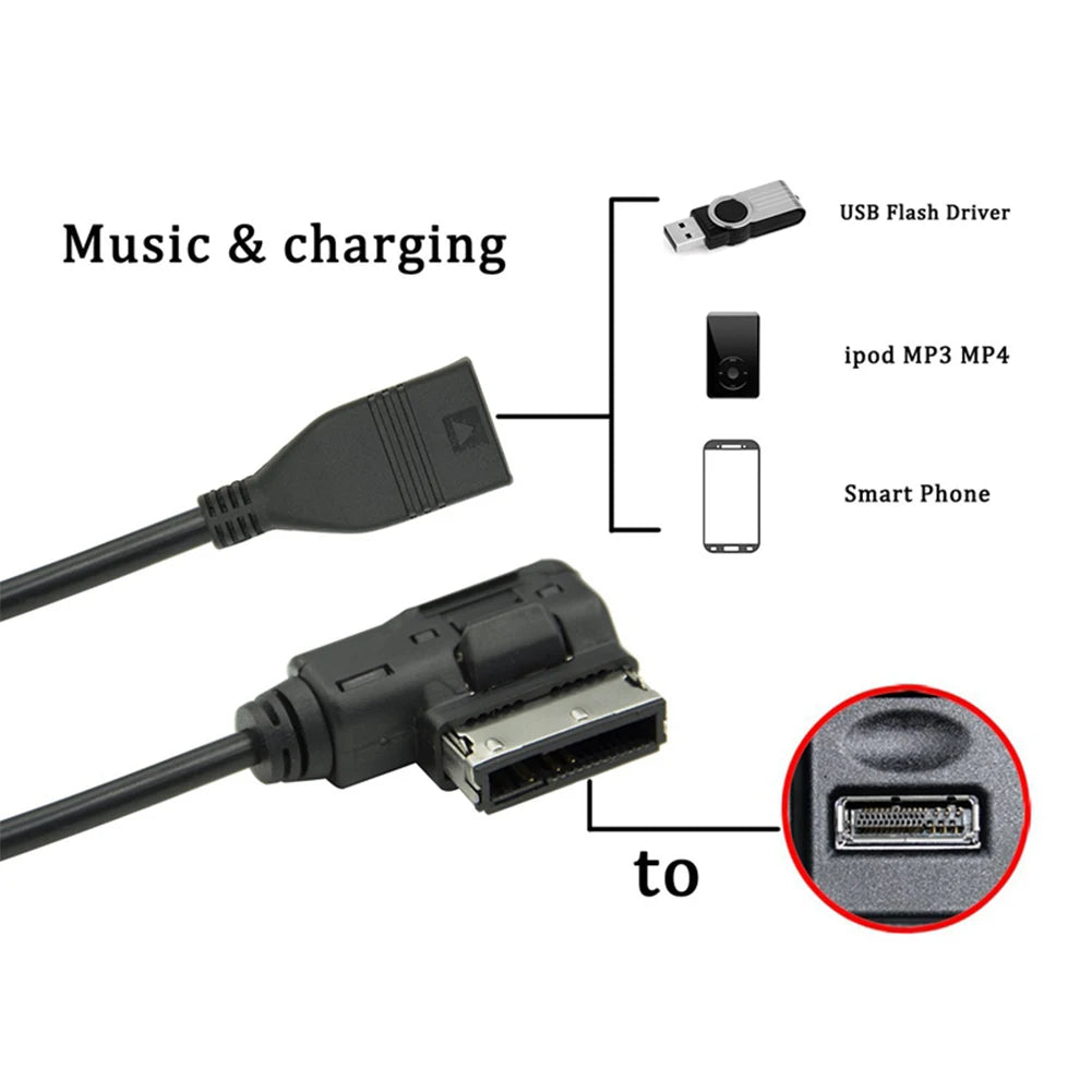 AMI USB Music Interface Cable for Compatible Audi
