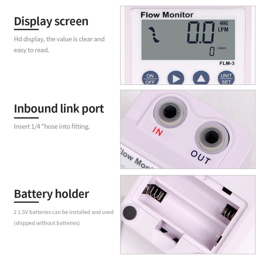 FLM-3 Water Filter Flow Meter with Alarm