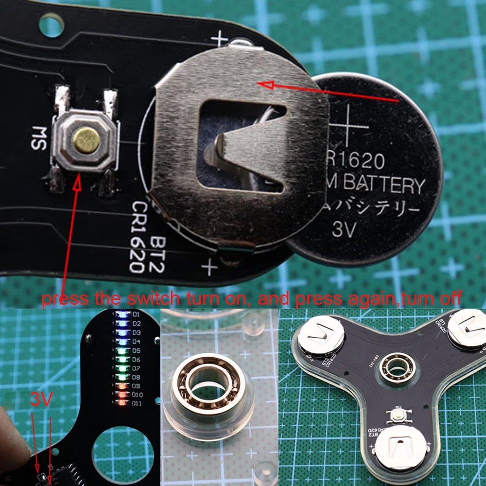 DIY LED Fingertip Gyro Kit 🌀 