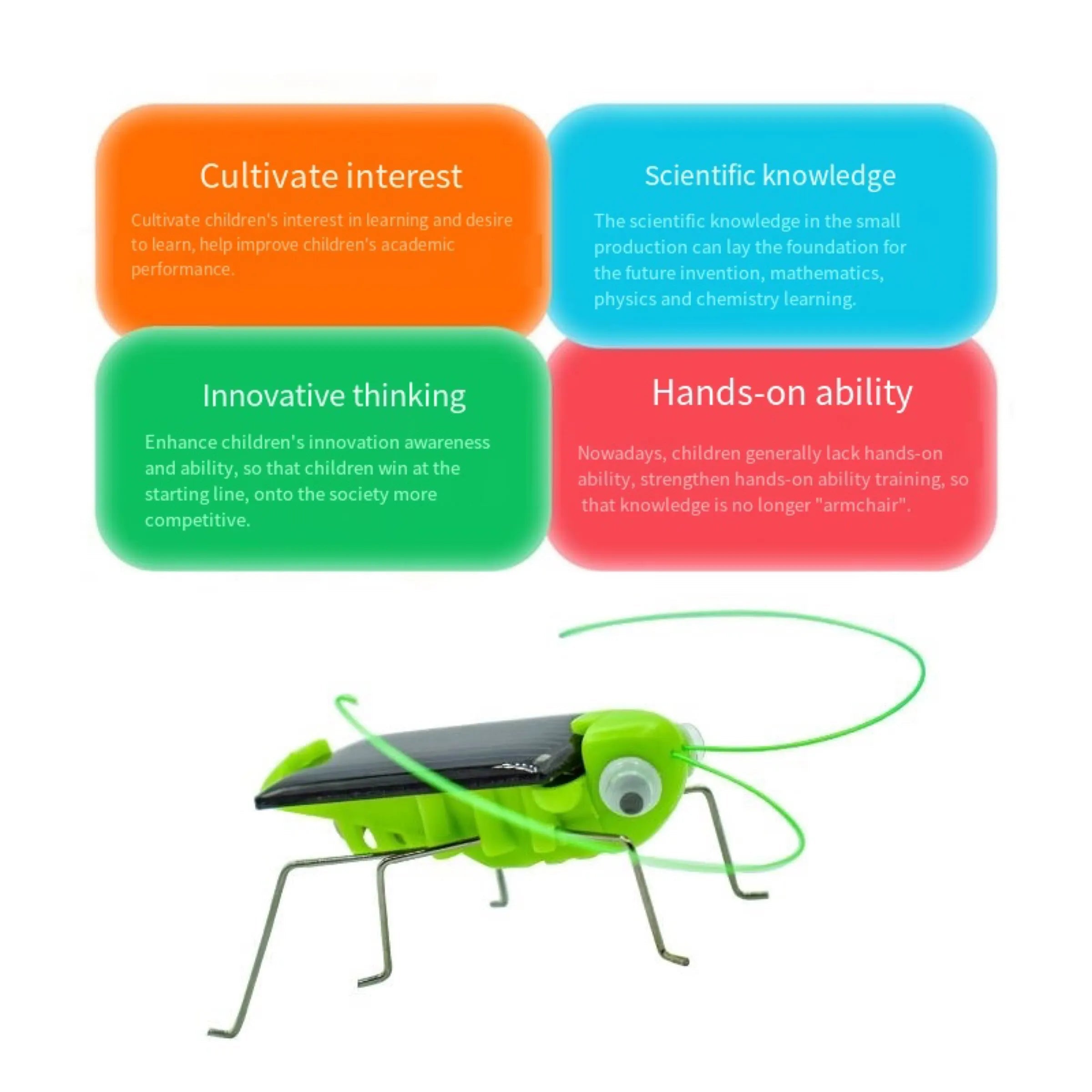 Solar Grasshopper Toy Puzzle Children Selected Gift Simulation Insect Gift Boys And Girls Science Education Funny Moving Toy Kid 